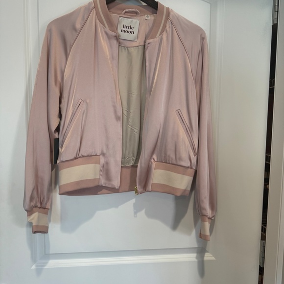 Little Moon Dusty Pink satin bomber - Picture 3 of 6